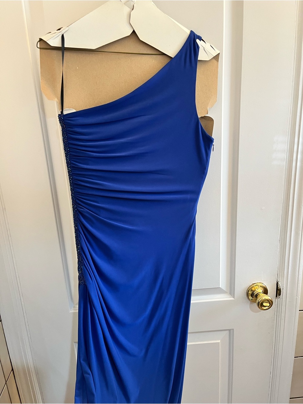 Laundry By Shelli Segal One-Shoulder Cobalt Blue Evening Gown